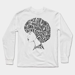 Afro Hair Word Art Design Long Sleeve T-Shirt